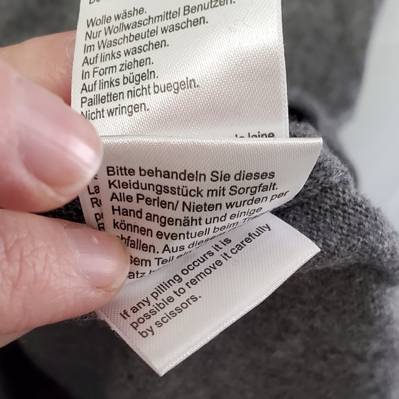 Day Birger Et Mikkelsen Oversized Gray Sweater Dress w/ Beading Studs Shoulders - Picture 13 of 13